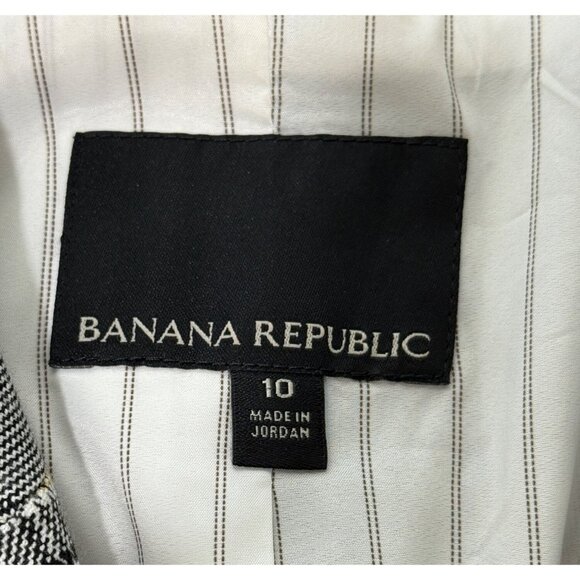 Banana Republic Double-Breast Plaid Blazer Cadet Jacket Gray Yellow Womens Sz 10 - Picture 7 of 8